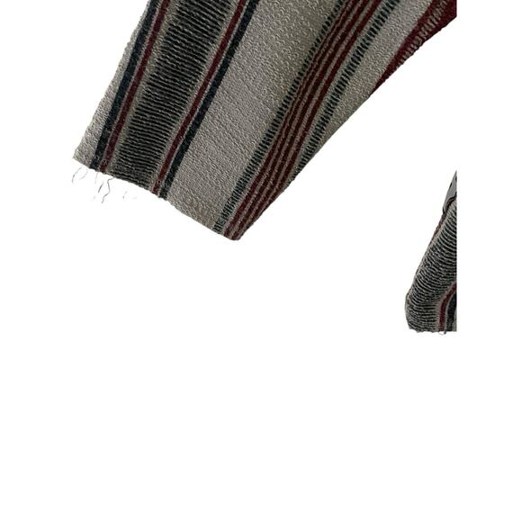 American Crown Baja Hoodie XL Pullover Striped Surf Rug Knit Gray Maroon Pocket - Picture 4 of 11